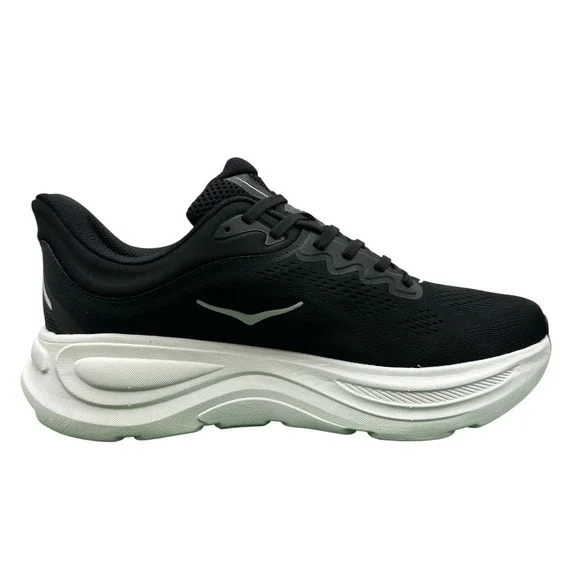 Men's 10.5 D Hoka One One Bondi 9 1162012-BWHT Sneakers Black White Running Shoe - Picture 2 of 5